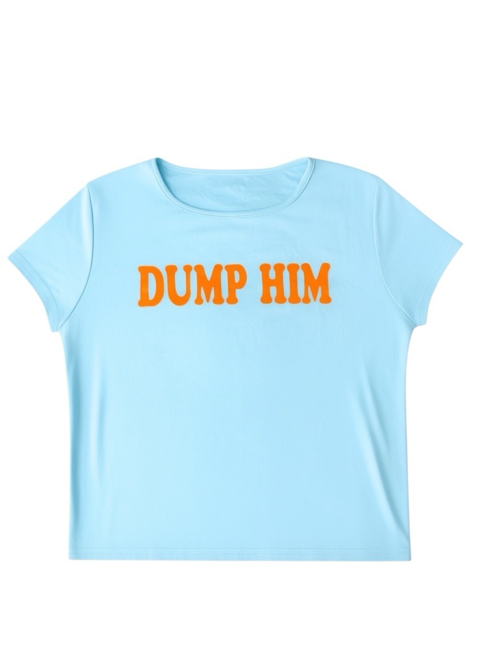Iconic “DUMP HIM” baby tee inspired by the legendary Britney Spears Y2K look 💙🧡